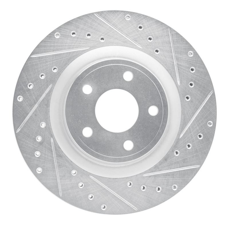 Chevrolet Cobalt Brake Rotor (1) - Front Right - R1 Concepts - Drilled & Slotted - Silver - `07-`10
